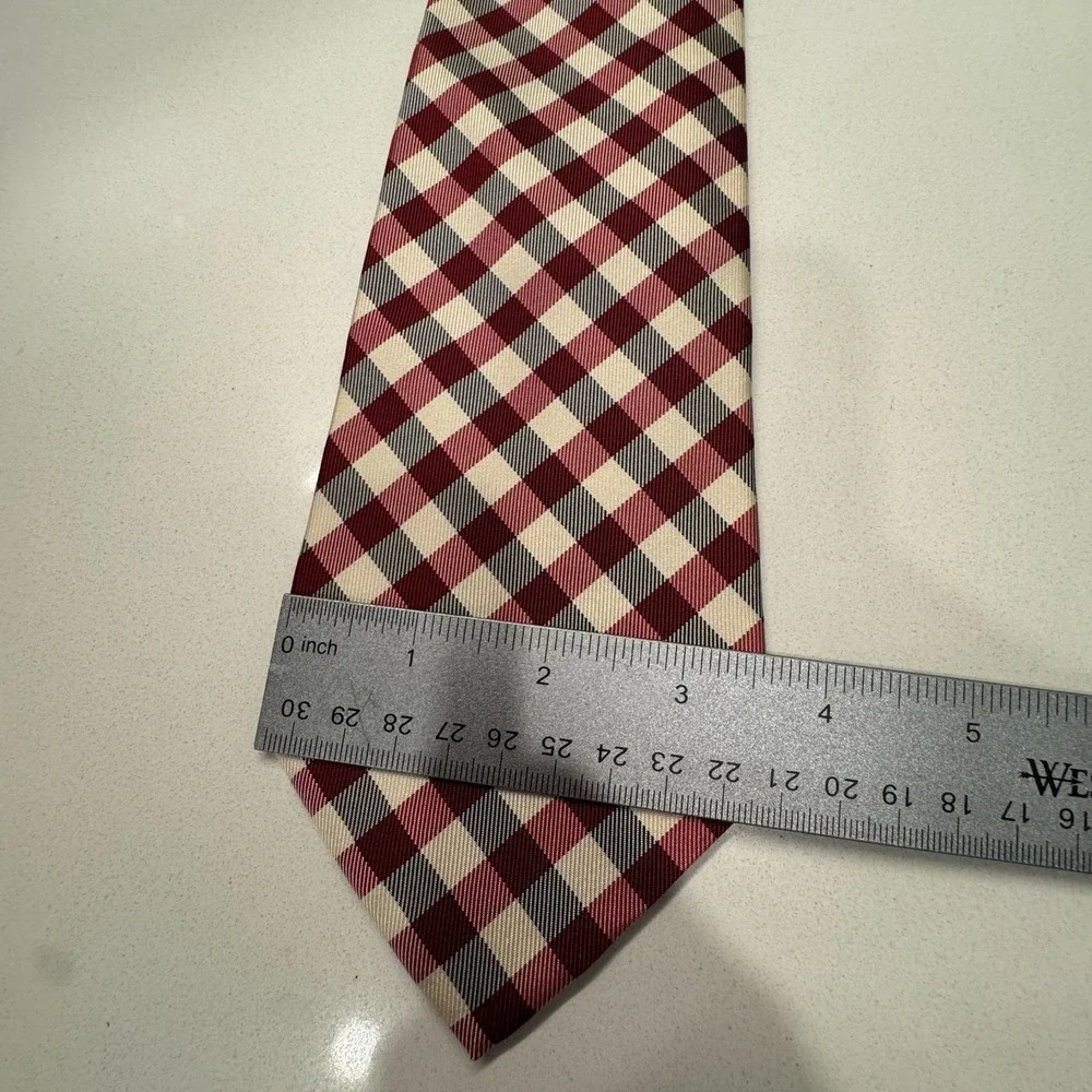 Ralph Lauren Purple Label Tie Plaid Luxury 100% Silk England Necktie Old Money‎